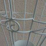 White forged metal umbrella holder