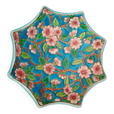 Longwy Enamel Bowl Octagonal apple blossoms circa 1930