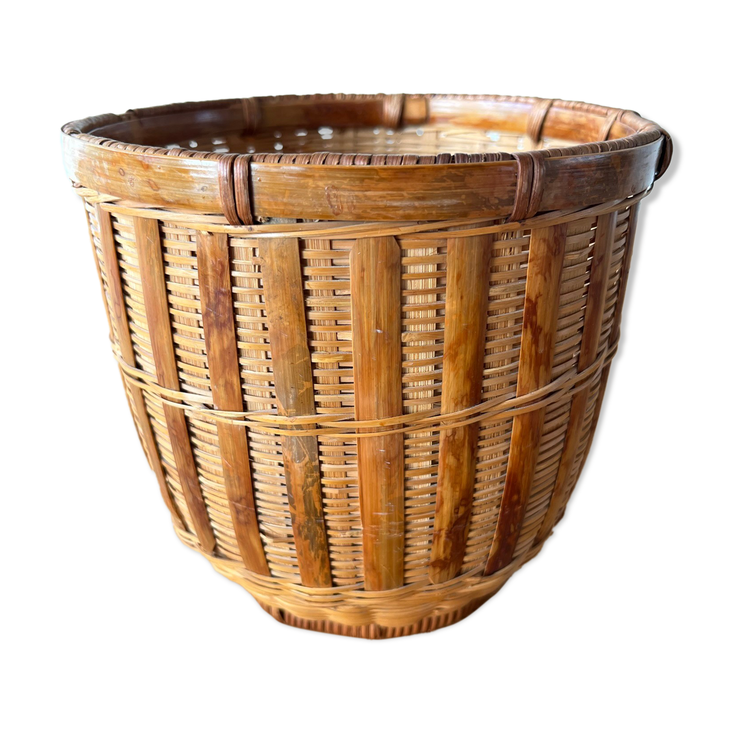 Vintage rattan pot cover