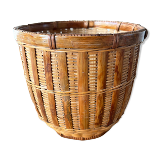 Vintage rattan pot cover