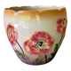 Earthenware cache pot with slip decoration.