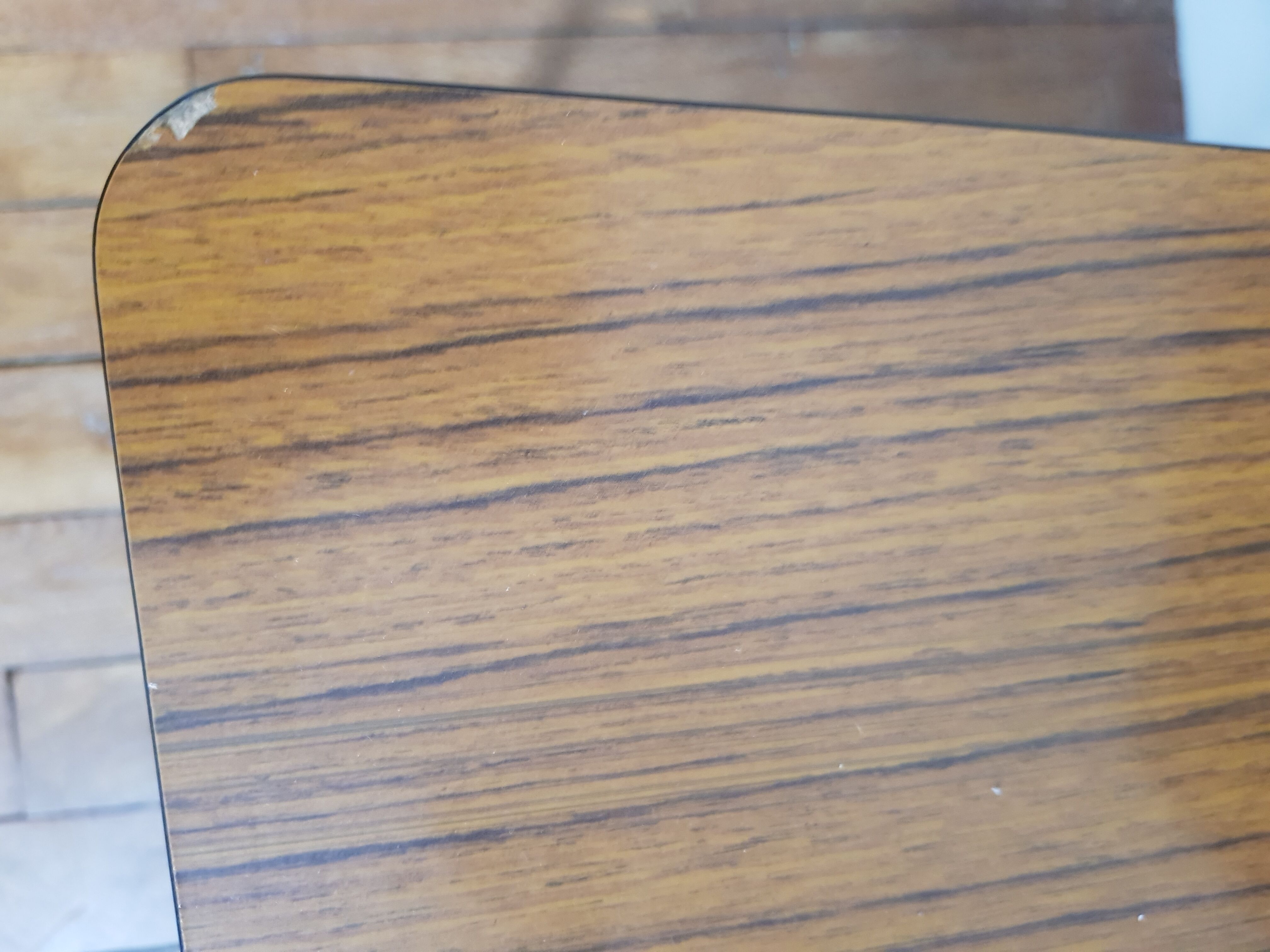 Brown formica chair with black structure