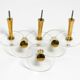 70s set of 6 coat hooks made of brass and plexiglass Vereinigte Werkstätten