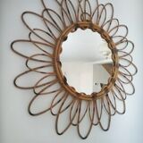 Vintage bamboo mirror 64cm