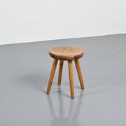Pine stool by René Martin, France, circa 1965
