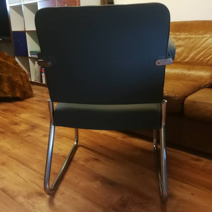 Roneo armchair, Nori model, gray leatherette, chrome tubes, very good general condition