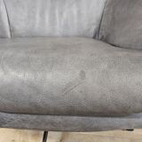 Grey leather swivel armchair Specter by DYYK (Almost new)