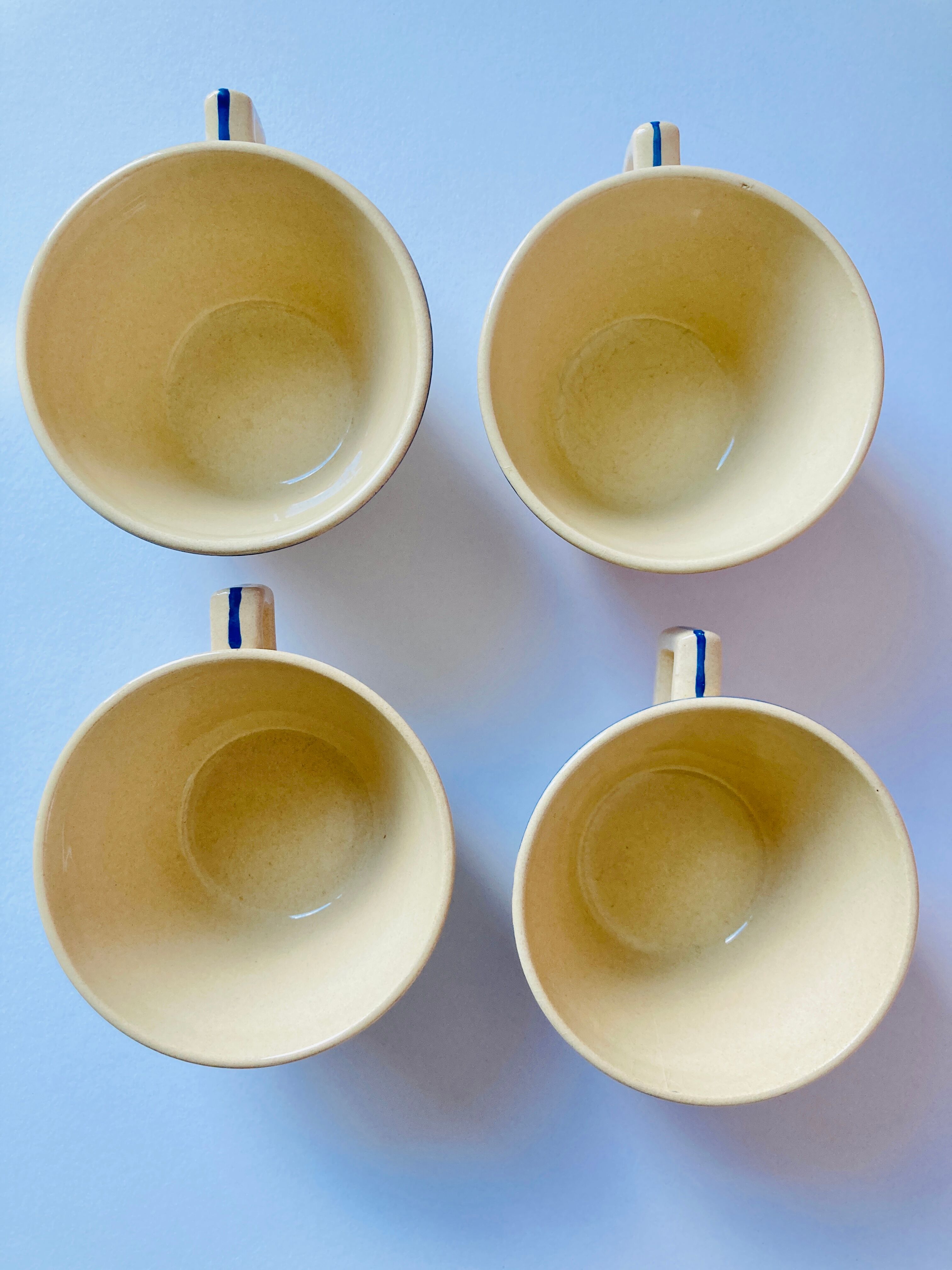 Lot 4 flower coffee cups salins granit france