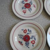 6 vintage Céranord St Amand flat plates from the 50s