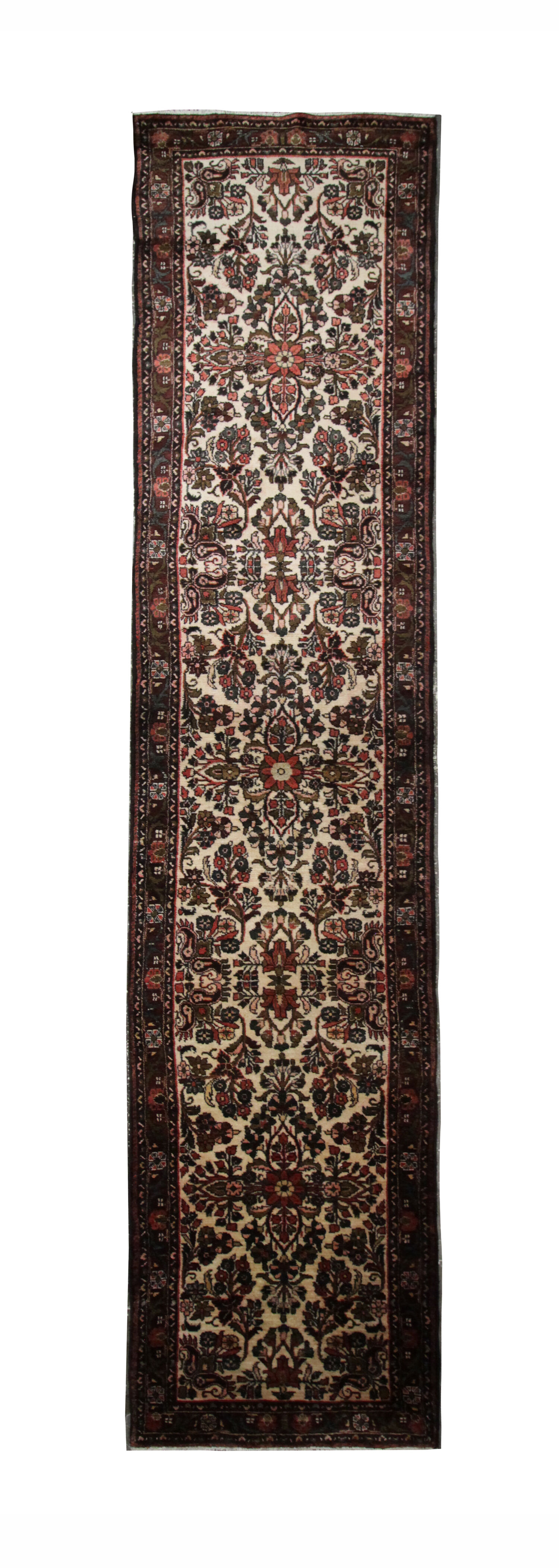 Vintage persian sarough runner rug long hand woven oriental rug- 92x580cm