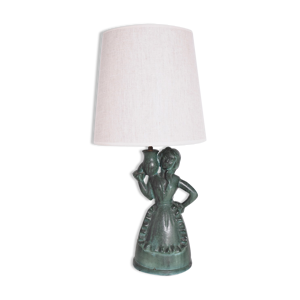 lampe en céramique verte, années 1960