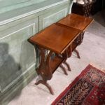 Pair of lyre bedside tables