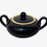 Sucrier bonbonnière céramique noir et jaune villeroy et boch Biarritz