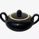 Villeroy & Boch Biarritz black and yellow ceramic sugar and candy dish