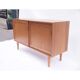Small vintage Danish Scandinavian sliding sideboard