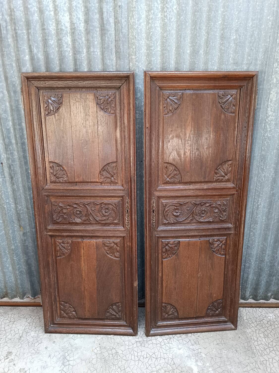 Paire de portes d'armoires ancienne