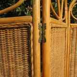 Rattan screen 70-80's