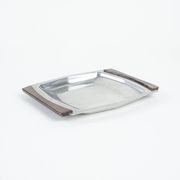 Square stainless steel tray, Danish design, 1970s, made in Denmark
