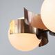 Vintage Italian Copper & Opaline Glass Chandelier