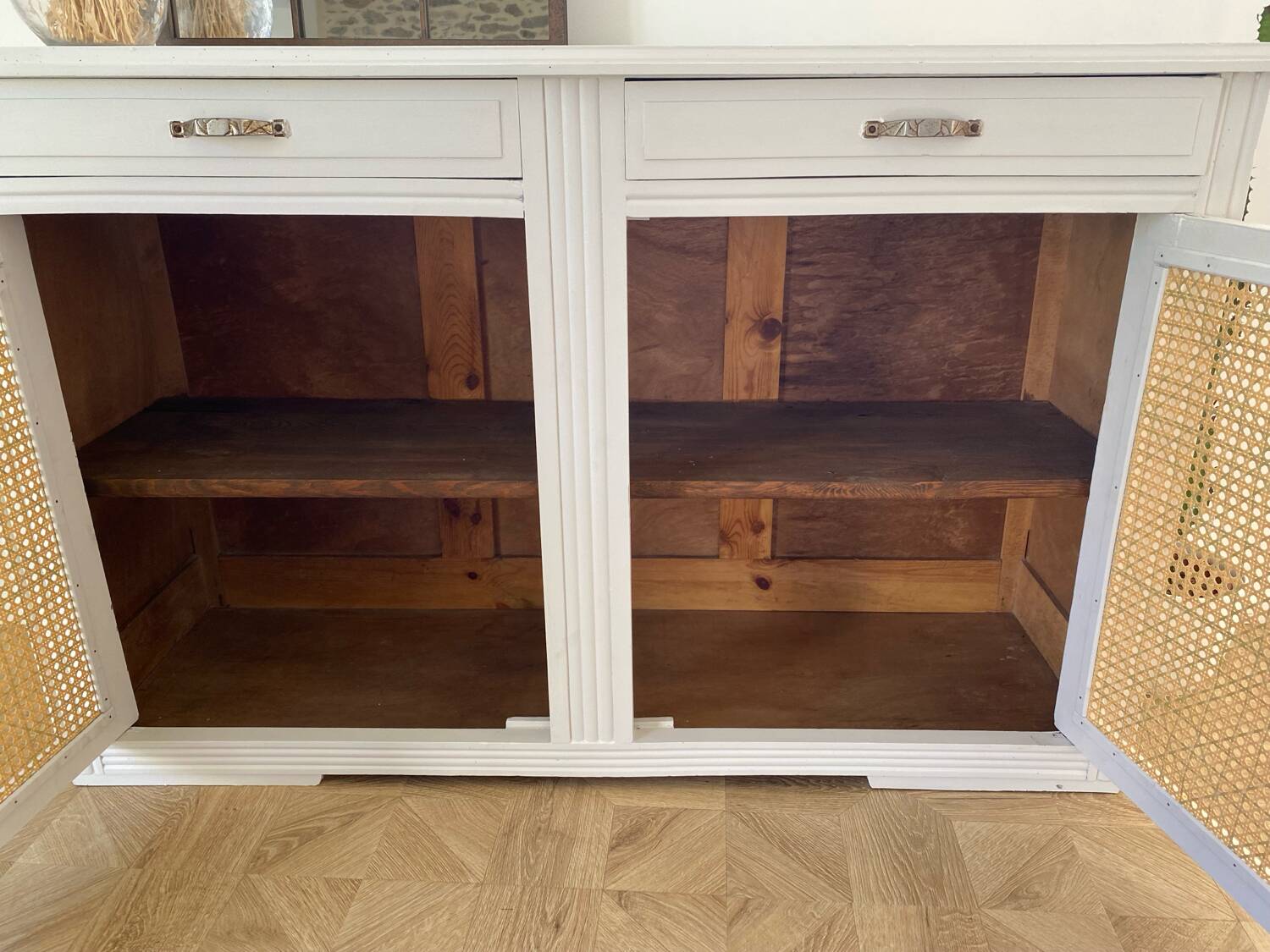 Buffet en bois 2 portes cannage