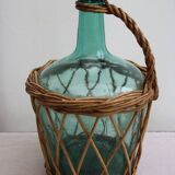 Glass and wicker demijohn