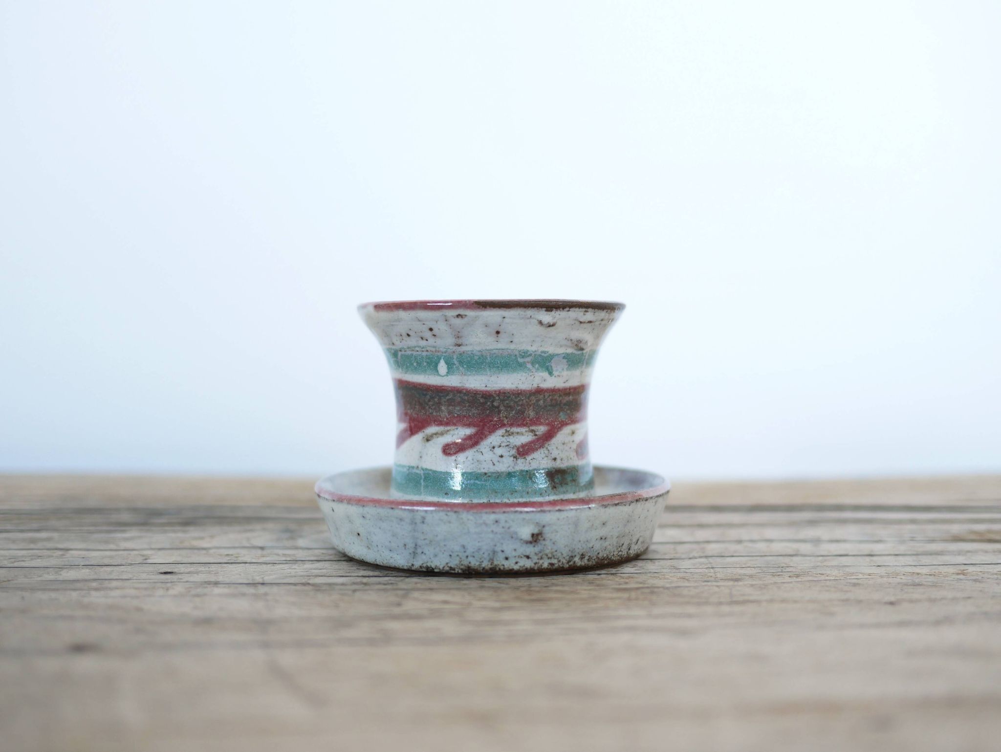 Vintage ceramic candle holder by Atelier Le Mûrier, Vallauris