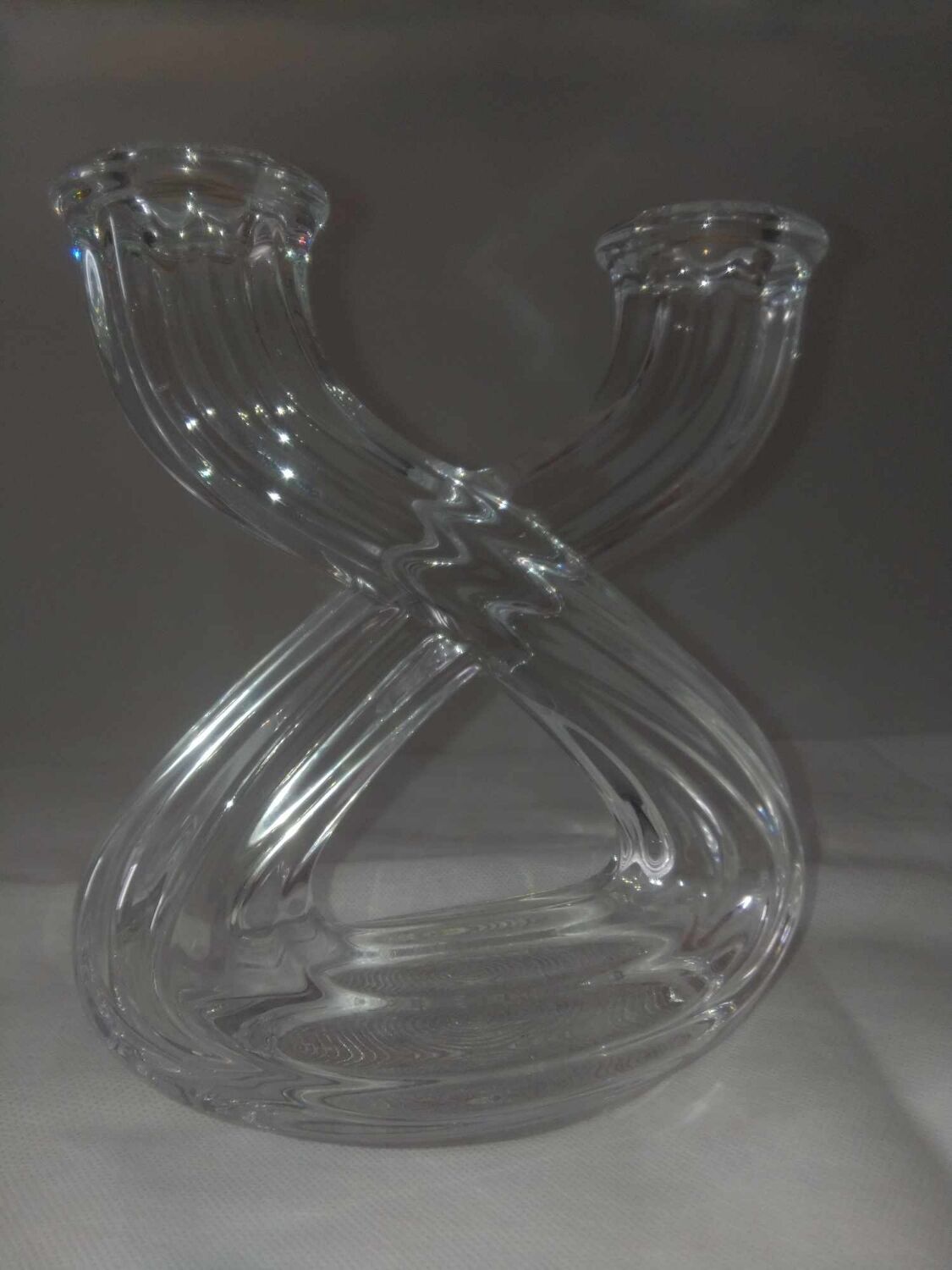 Double Crystal Valve Candle Holder