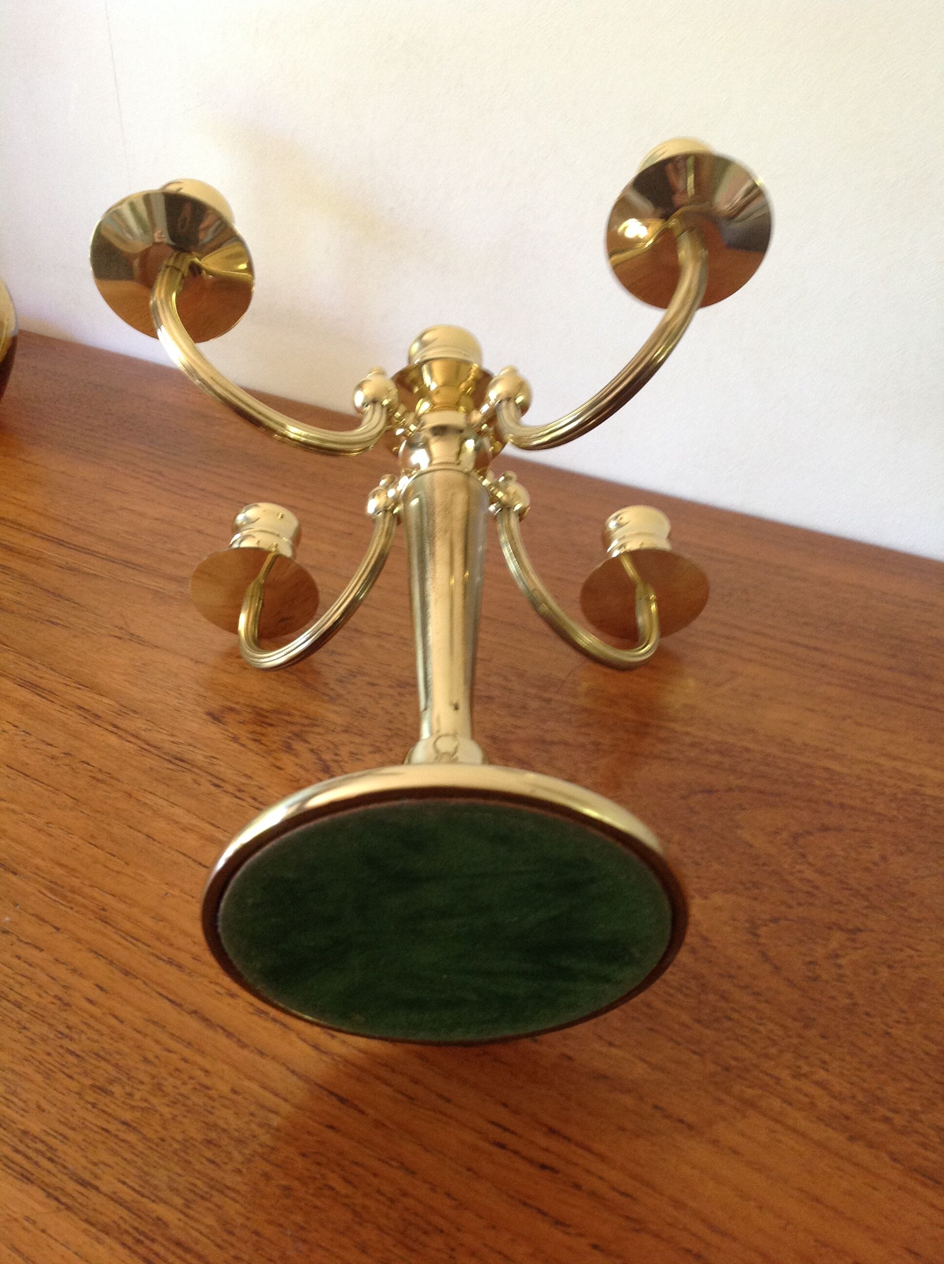 Antique bronze candlestick gilt brass 5 candles