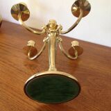 Antique bronze candlestick gilt brass 5 candles