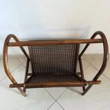 Rattan and cane magazine rack