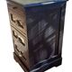 meuble rangement cuisine ou loisirs créatifs 3 tiroirs et 1 tablette en bois massif marron vernissé