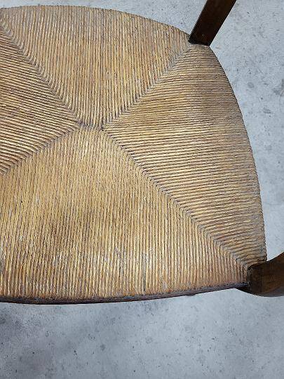 Old 19th century walnut straw armchair n° 2