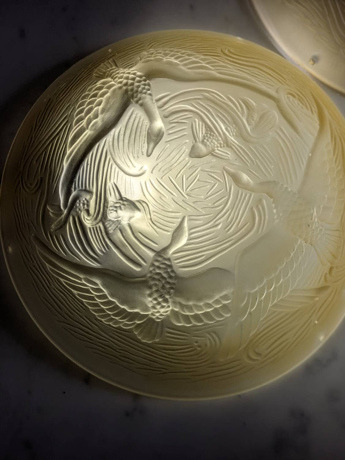 Art Deco pendant light duo