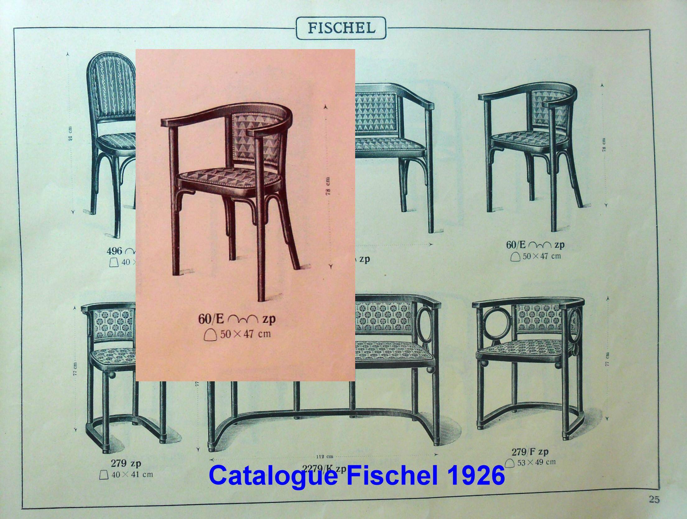 Art Deco desk chair by Fischel in bentwood and leather, 1925