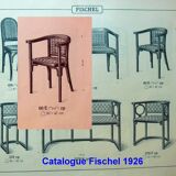 Art Deco desk chair by Fischel in bentwood and leather, 1925