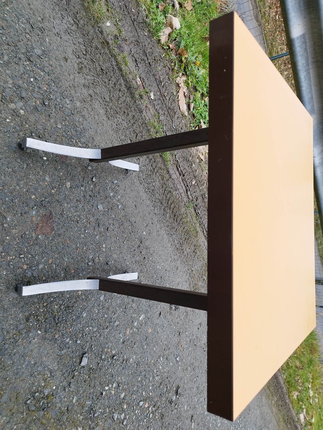 Healing bistro table formica orange iron foot