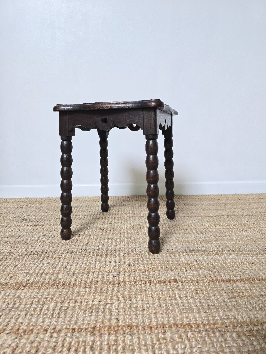 Antique turned wood stool