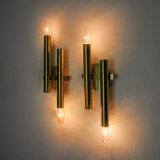 Pair of tubular wall lights from Sciolari, Italy, 1970
