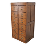 Vintage Dutch Oak Apothecary / Filing Cabinet, 1930s