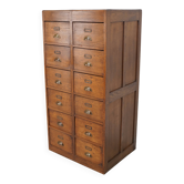Vintage Dutch Oak Apothecary / Filing Cabinet, 1930s