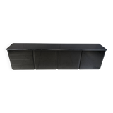 Large vintage black lacquered sideboard, 70s