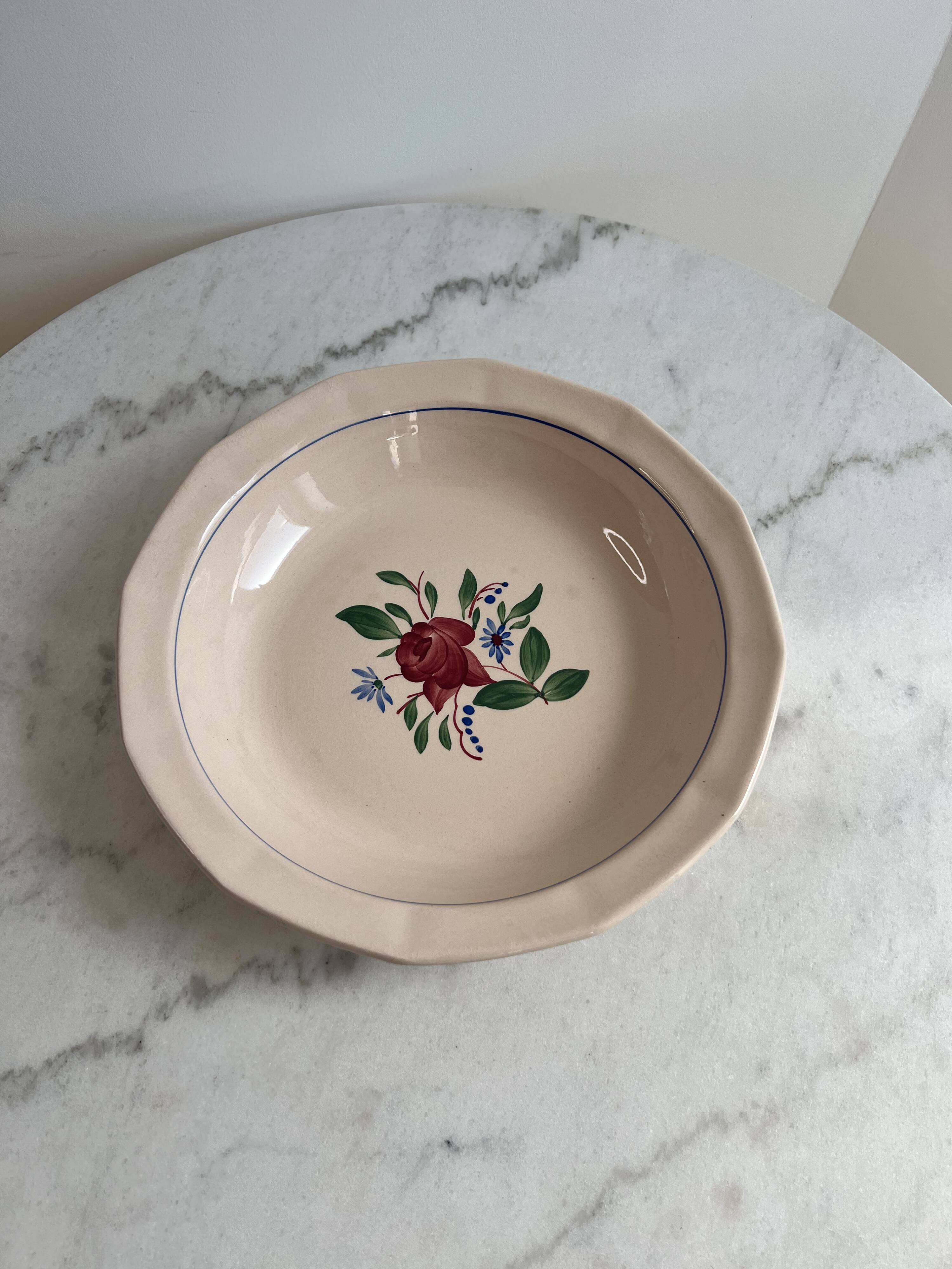 Presentation plate Sarreguemines and Digoin hand-painted