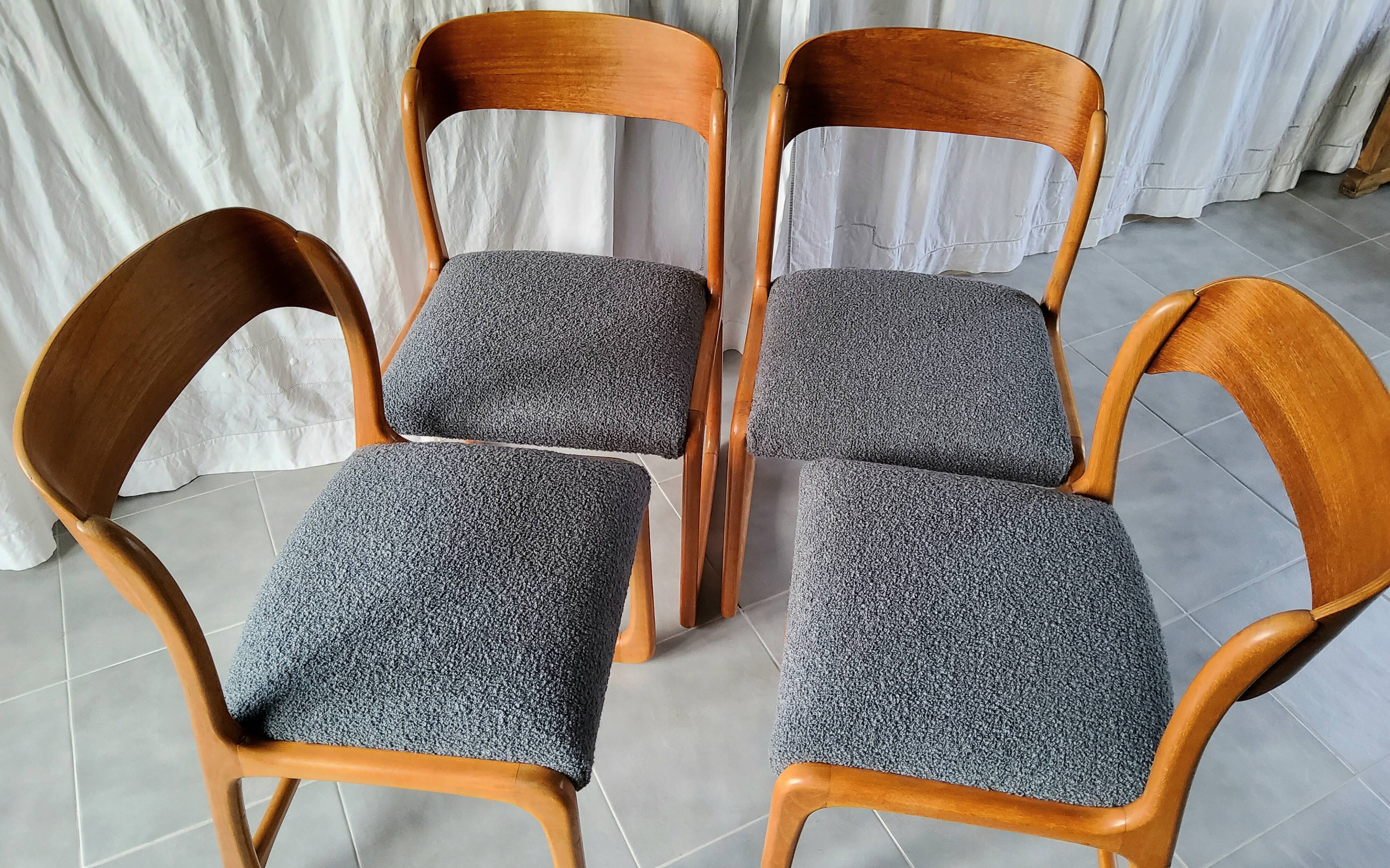Ensemble de 4 chaises traîneau Baumann