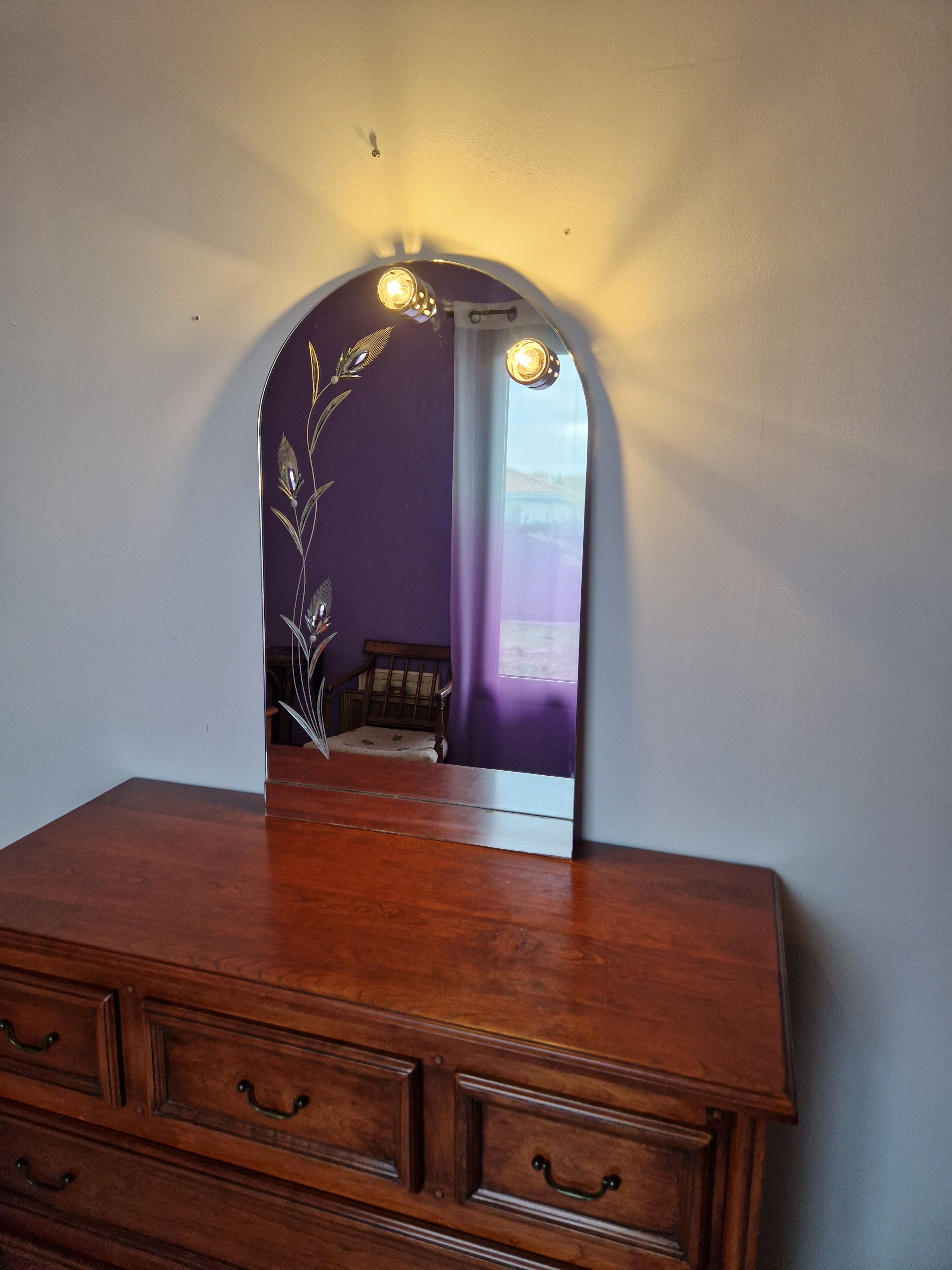Miroir de salle de bain vintage, 87 x 52cm
