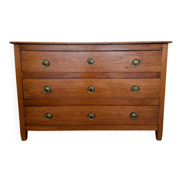 Commode époque Louis XVI en merisier massif (ombp)