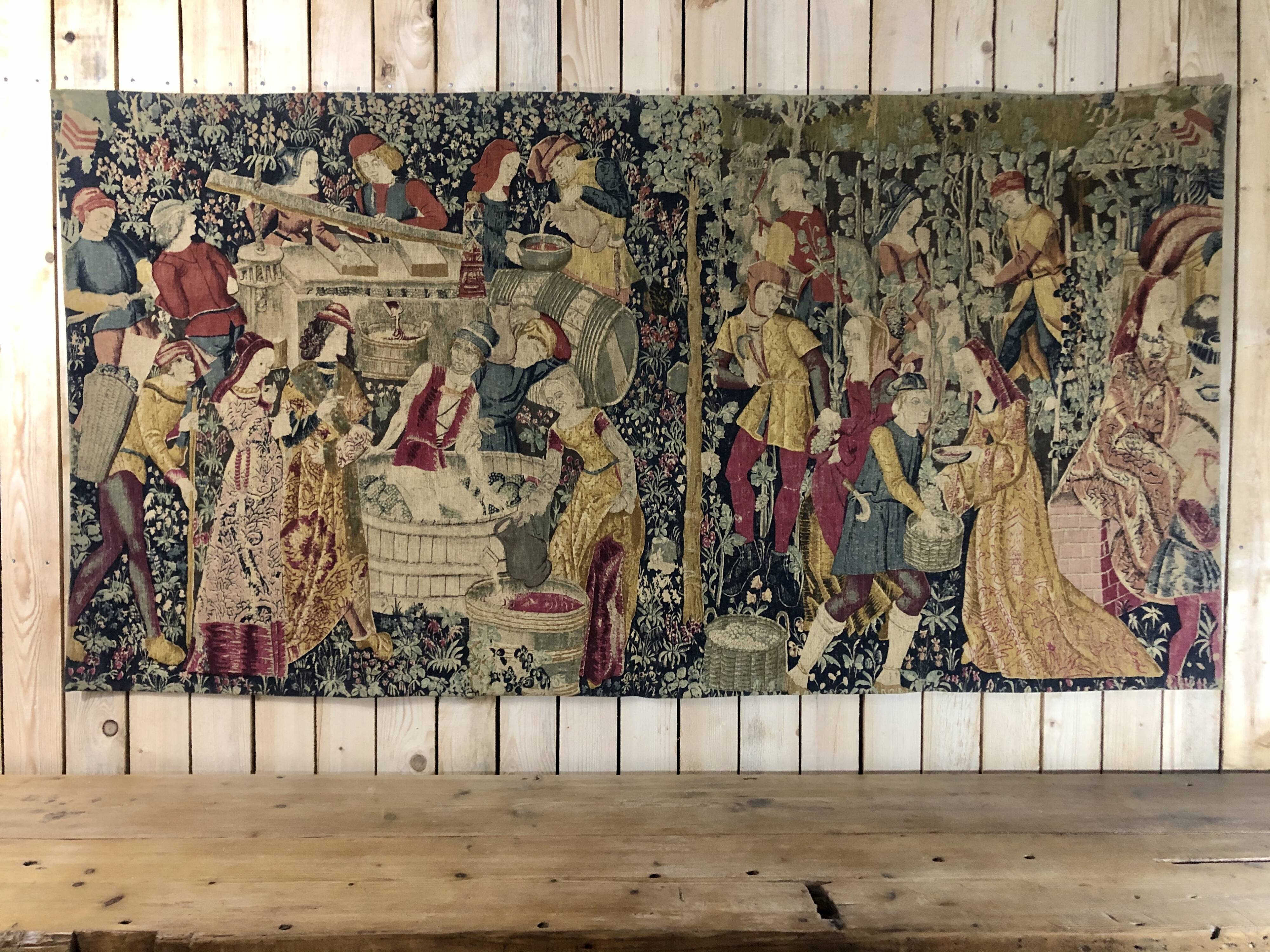 Wall hanging tapestry "Les Vendanges"