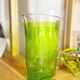 Large vintage green lemon bubble blown glass vase