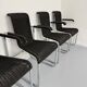 6 black tubular chairs design by Axel Bruchhäuser model D20 bauhaus