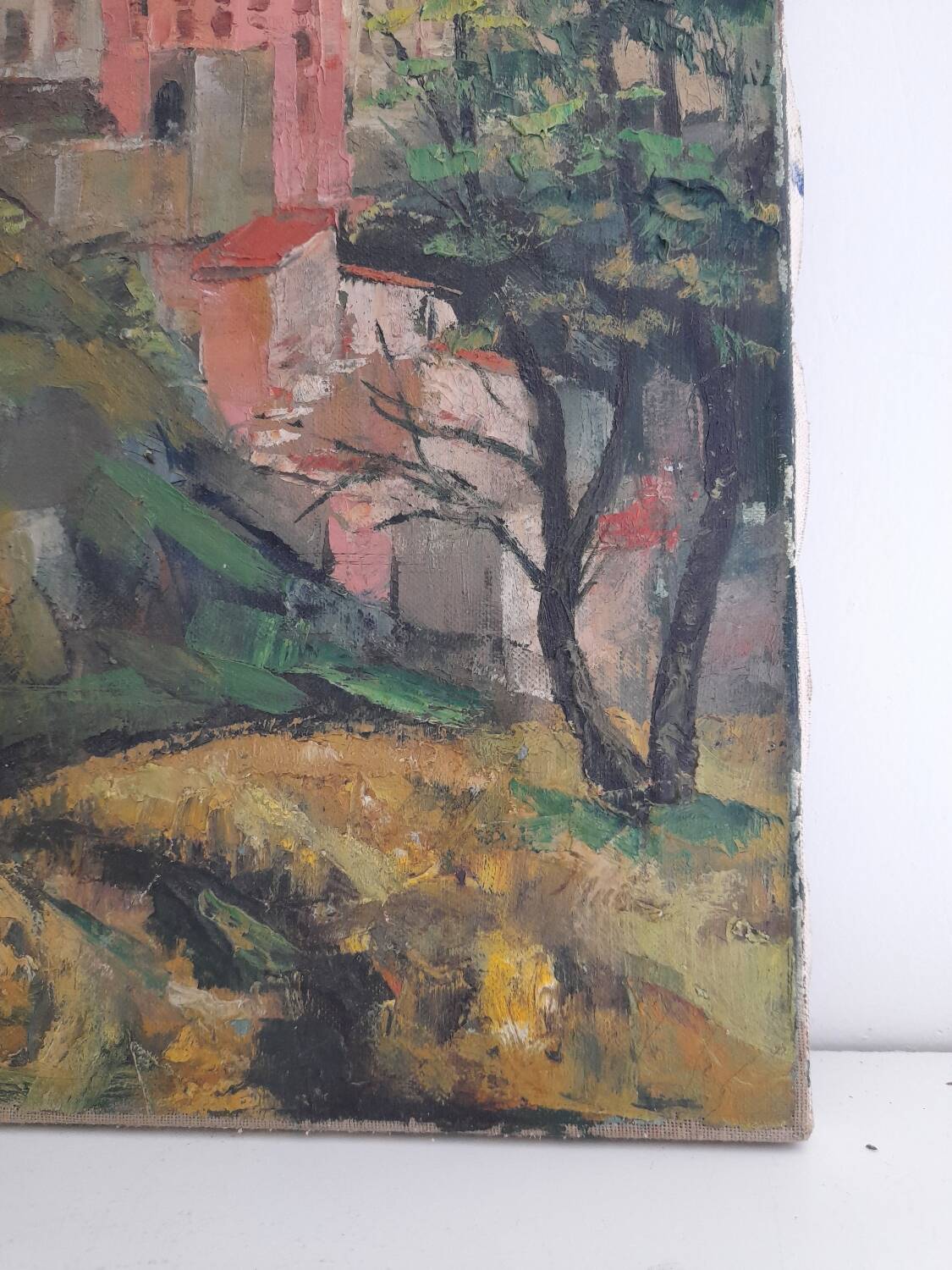 Old landscape oil painting