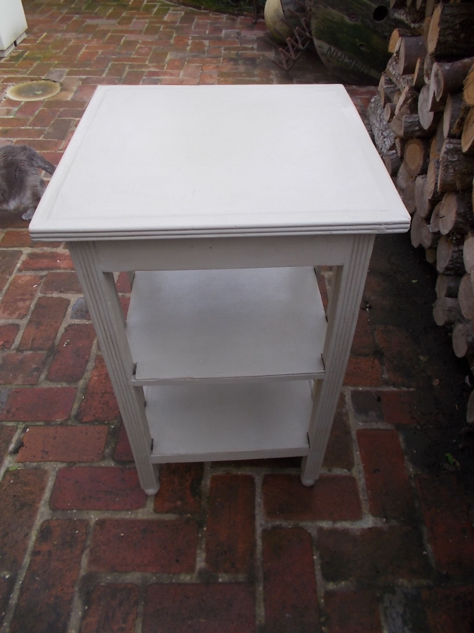 Grey wooden stool